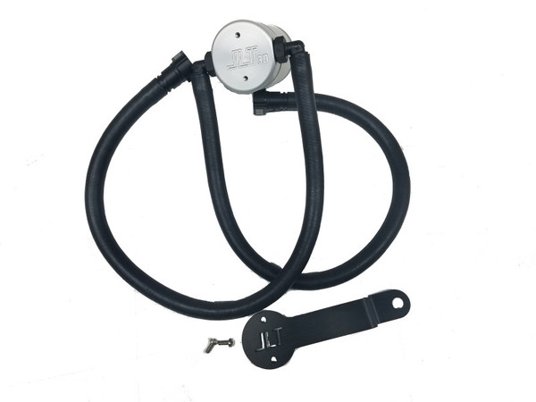 J&amp;L 16-22 Chevrolet Camaro LT1 6.2L Drivers Side Oil Separator 3.0 - Clear Anodized - 3081D-C