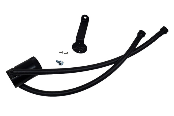 J&amp;L 20-22 Chevy Silverado/GMC Sierra 2500/3500 6.6L Drivers Side Oil Separator 3.0 - Black Anodi - 3089D-B