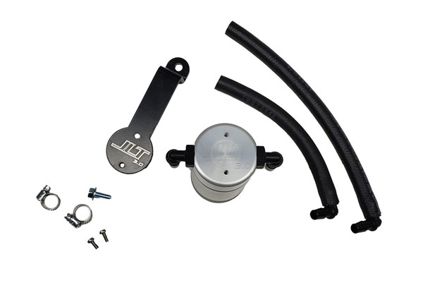 J&amp;L 16-22 Toyota Tacoma 3.5L Driver Side Oil Separator 3.0 - Clear Anodized - 3104D-C