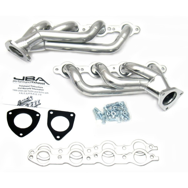 JBA 03-06 GM Truck 6.0L LS w/o EGR 1-5/8in Primary Silver Ctd Cat4Ward Header - 1850S-3JS