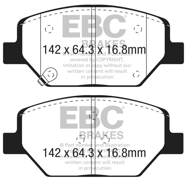 EBC 15-18 Chevrolet Camaro Ultimax Replacement Front Brake Pads - UD1886