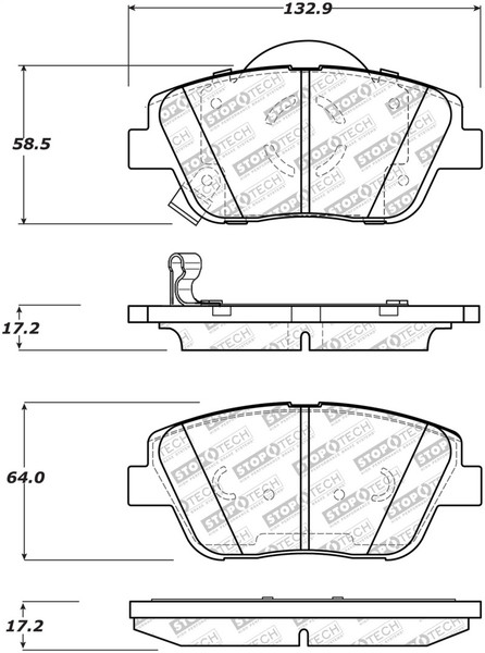 StopTech 09-15 Hyundai Sonata Street Select Front Brake Pads - 305.14440