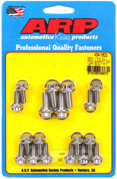ARP SB Chevy 1-pc SS 12pt Oil Pan Gasket Bolt Kit - 434-1803