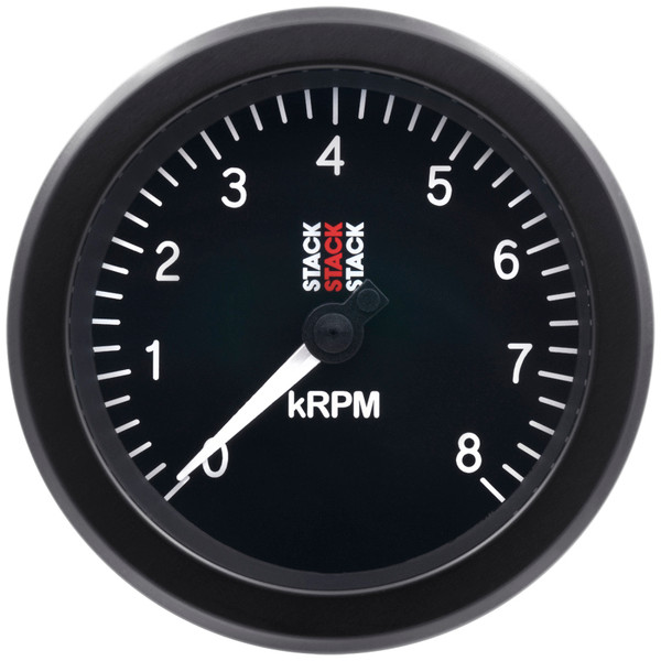 Autometer Stack Sport 88mm 0-8K RPM Tachometer - Black - ST100-08