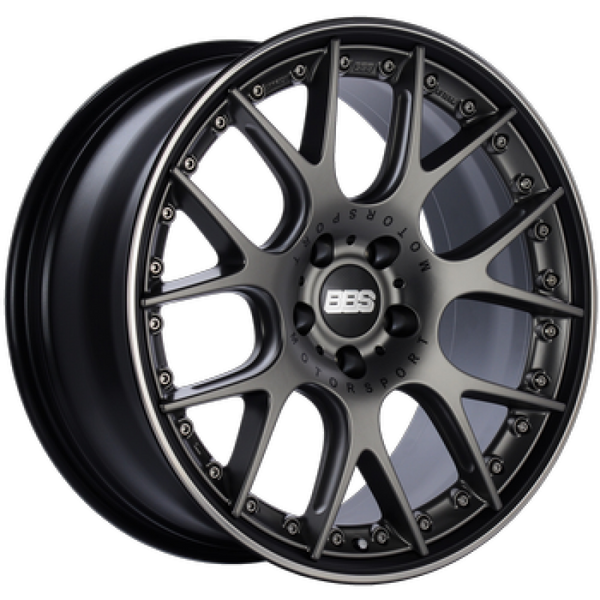 BBS CH-RII 21x9.5 5x112 ET30 PFS Platinum Center Black Rim SS Rim Protector Wheel w/Motorsport Etch - CH614PBPO-MTSP