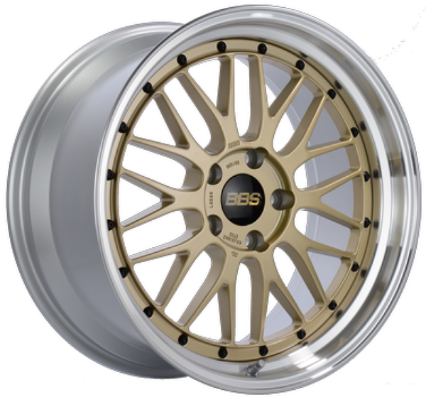 BBS LM 19x9.5 5x120 ET35 Gold Center Diamond Cut Lip Wheel -82mm PFS/Clip Required - LM228GPK