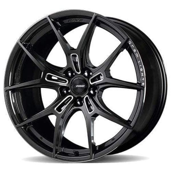 Gram Lights 57FXZ 18x9.5 +22 5-114.3 Super Dark Gunmetal & Machining Rim Edge DC Wheel - WGFJX12EH8