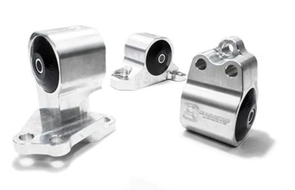 Innovative 92-95 Civic B/D Series Silver Aluminum Mounts Solid Bushings (Auto to Manual 3 Bolt) - B40152-SOLID