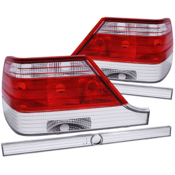 ANZO 1995-1999 Mercedes Benz S Class W140 Taillights Red/Clear - 221153