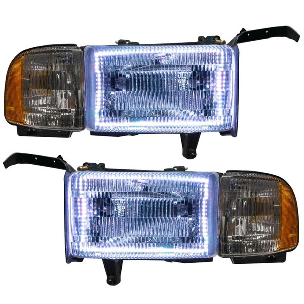 Oracle 94-02 Dodge Ram Pre-Assembled Halo Headlights - ColorSHIFT w/ BC1 Controller - 8167-335