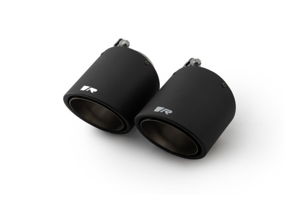 Remus Carbon 102mm Short Style Angled w/Titanium Internals Tail Pipe Set (Pair) - 0426 70CSR