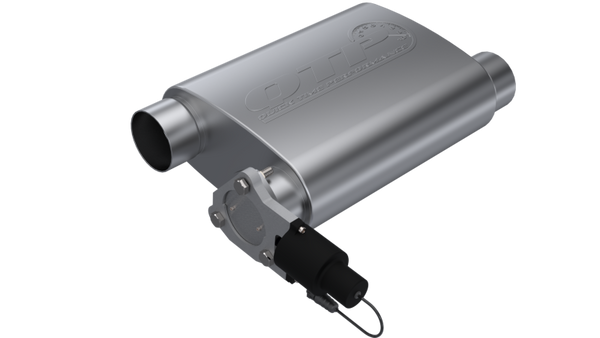 QTP 3in Weld-On 304SS Reverse Screamer Muffler w/Bolt-On QTEC Electric Cutout - 13301C