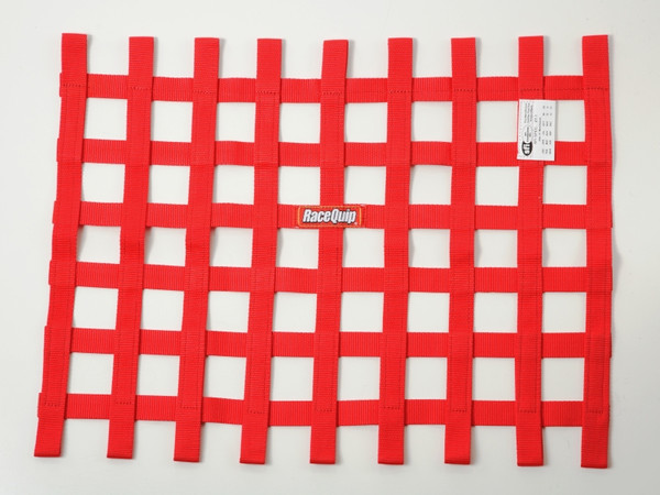 RaceQuip Red 18in H x 24W SFI Ribbon Window Net - 725015