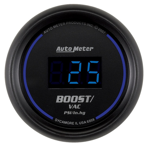 Autometer Cobalt Digital 52.4mm Black Vacuum/Boost Gauge - 6959