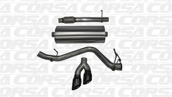 Corsa 14 GMC Sierra/Chevy Silv 1500 Reg. Cab/Long Bed 5.3L V8 Black Sport Single Side CB Exhaust - 14872BLK