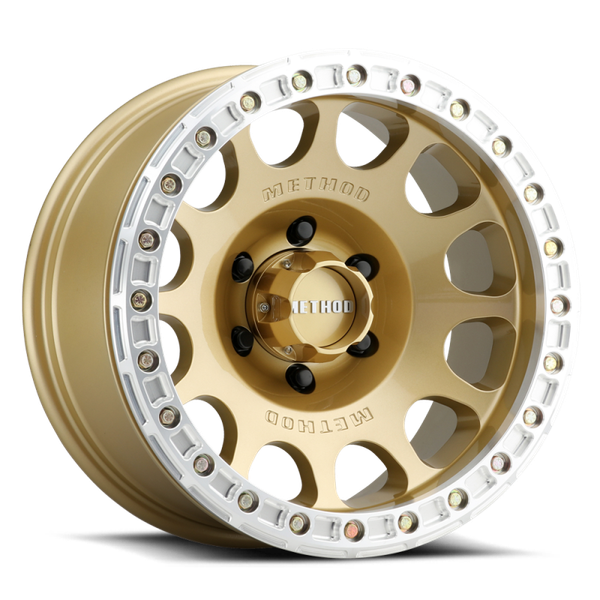 Method MR105 Beadlock 17x9 -38mm Offset 6x5.5 3.50in BS 108mm CB - Gold Wheel - MR10579060138B
