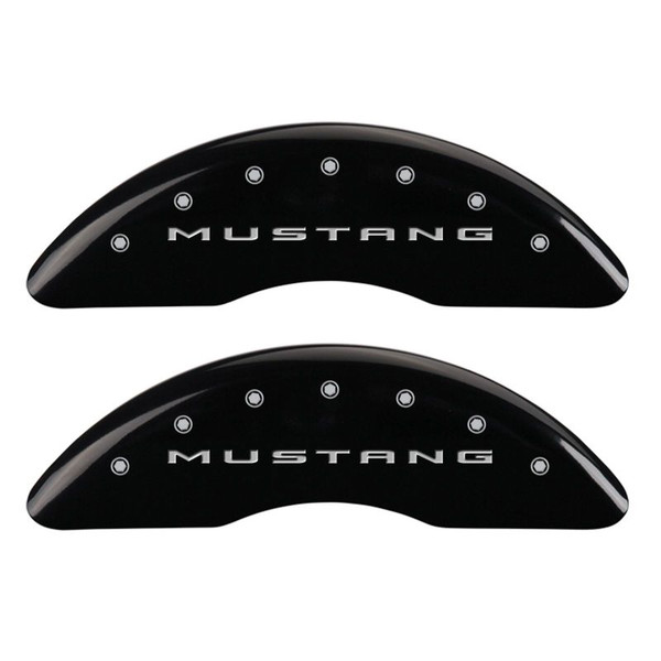 MGP 4 Caliper Covers Engraved Front 2015/Mustang Engraved Rear 2015/Bar & Pony Black fnsh silver ch - 10201SMB2BK