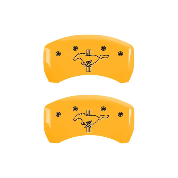 MGP Rear set 2 Caliper Covers Engraved Rear 2015/Bar & Pony Yellow finish black ch - 10203RMB2YL