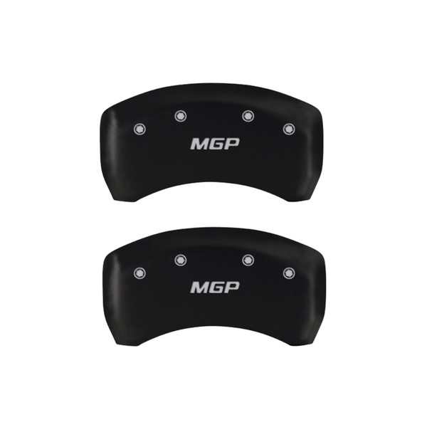 MGP 4 Caliper Covers Engraved Front & Rear MGP Black finish silver ch - 10213SMGPBK