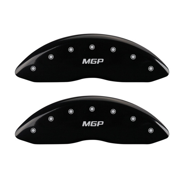 MGP Front set 2 Caliper Covers Engraved Front MGP Black finish silver ch - 10234FMGPBK