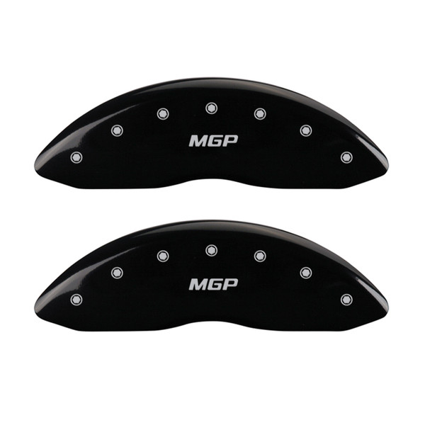 MGP 4 Caliper Covers Engraved Front & Rear MGP Black finish silver ch - 10239SMGPBK