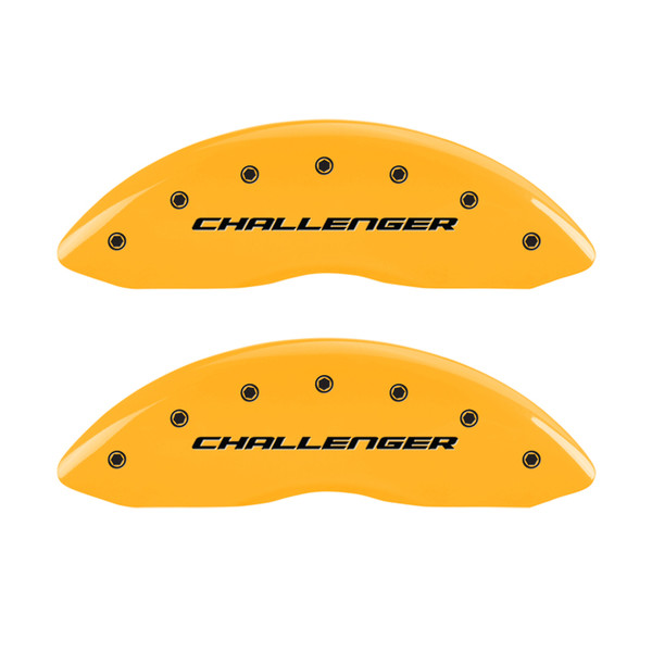 MGP 4 Caliper Covers Engraved Fr Challenger Rr Vintage RT Yellow Finish Black Char 06 Dodge Charger - 12001SCBRYL