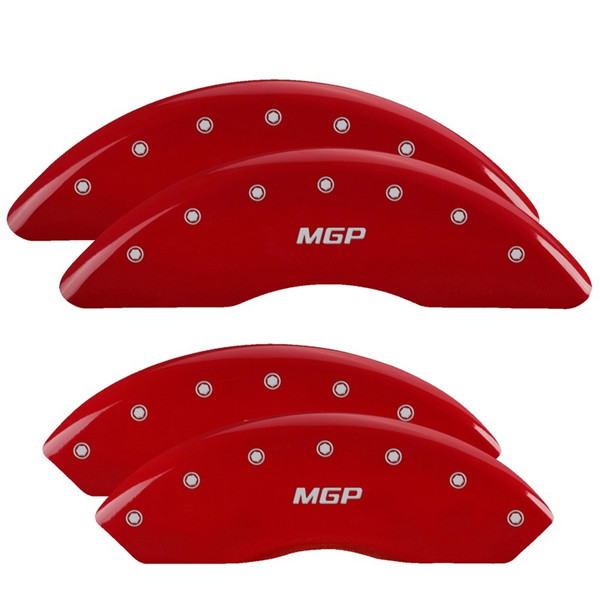 MGP 4 Caliper Covers Engraved Front & Rear MGP Red finish silver ch - 14008SMGPRD