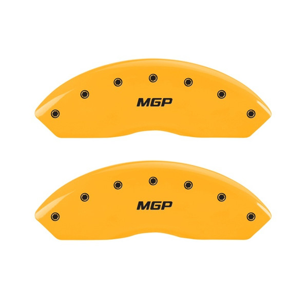 MGP 2 Caliper Covers Engraved Front MGP Yellow Finish Black Characters 1999 Chevrolet Tahoe - 14212FMGPYL