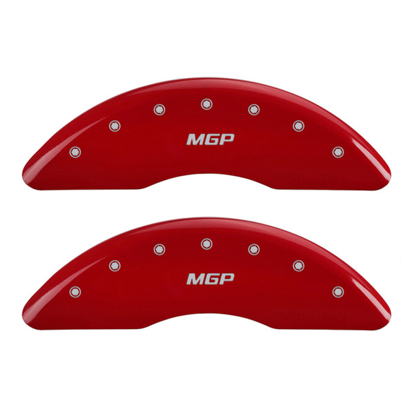MGP 4 Caliper Covers Engraved Front & Rear MGP Red finish silver ch - 14214SMGPRD