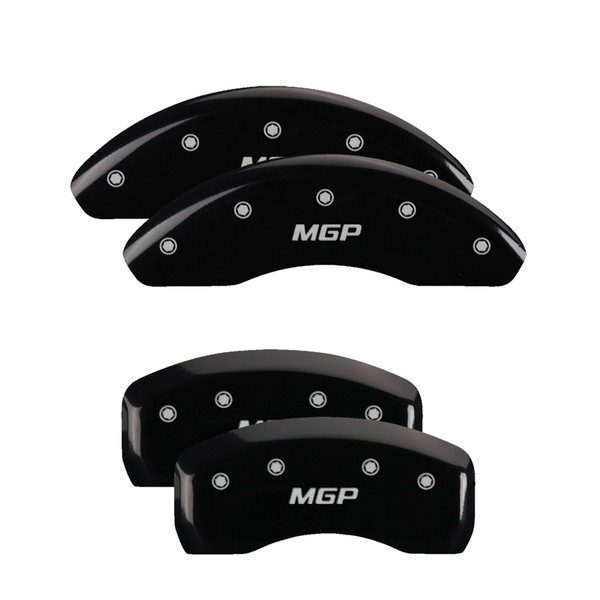 MGP 4 Caliper Covers Engraved Front & Rear MGP Black finish silver ch - 15218SMGPBK