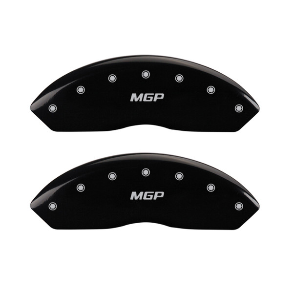 MGP 4 Caliper Covers Engraved Front & Rear MGP Black finish silver ch - 15221SMGPBK