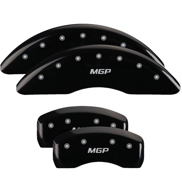 MGP 4 Caliper Covers Engraved Front & Rear MGP Black finish silver ch - 16221SMGPBK