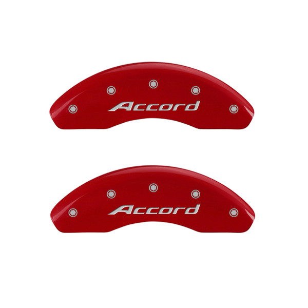 MGP 4 Caliper Covers Engraved Front Accord Engraved Rear Accord Red finish silver ch - 20130SACCRD