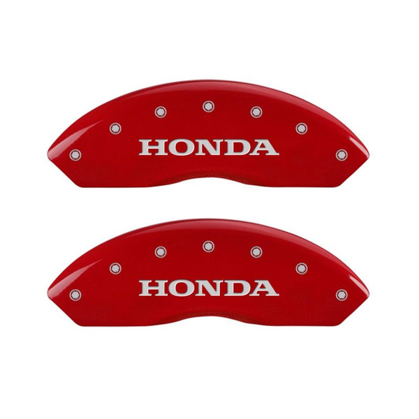 MGP 4 Caliper Covers Engraved Front & Rear Honda Red finish silver ch - 20216SHONRD