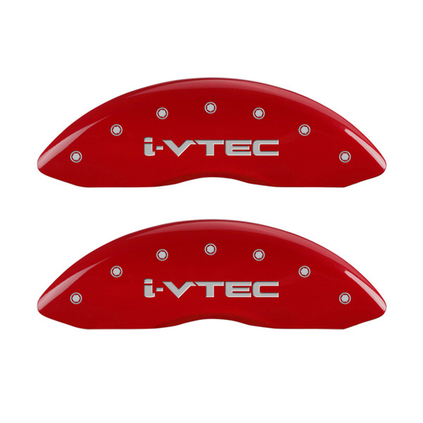 MGP 4 Caliper Covers Engraved Front & Rear i-Vtec Red finish silver ch - 20219SIVTRD