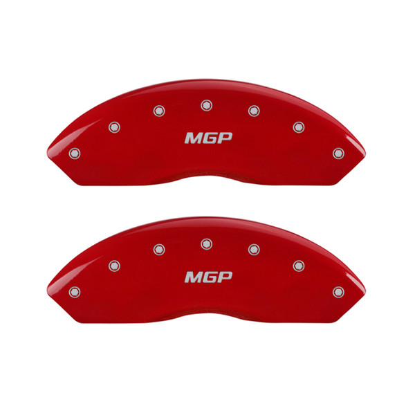 MGP 4 Caliper Covers Engraved Front & Rear MGP Red Finish Silver Char 2009 Mercedes-Benz C300 - 23229SMGPRD