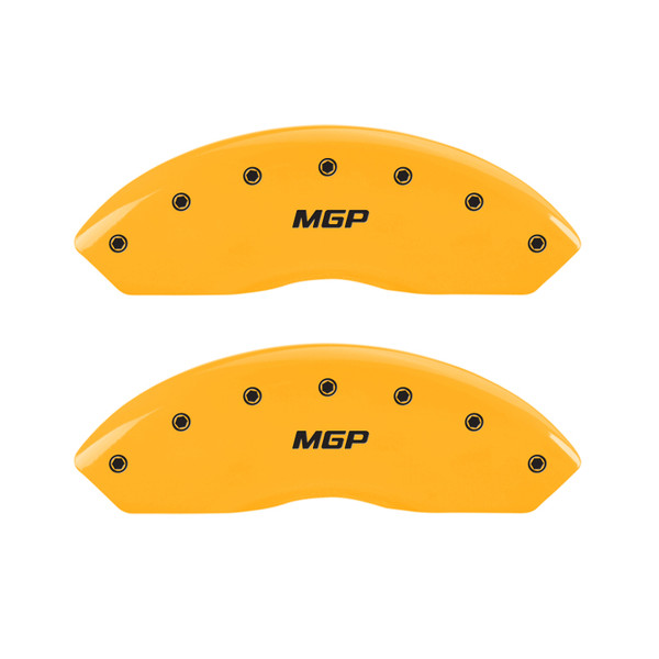 MGP 4 Caliper Covers Engraved Front & Rear MGP Yellow finish black ch - 25140SMGPYL