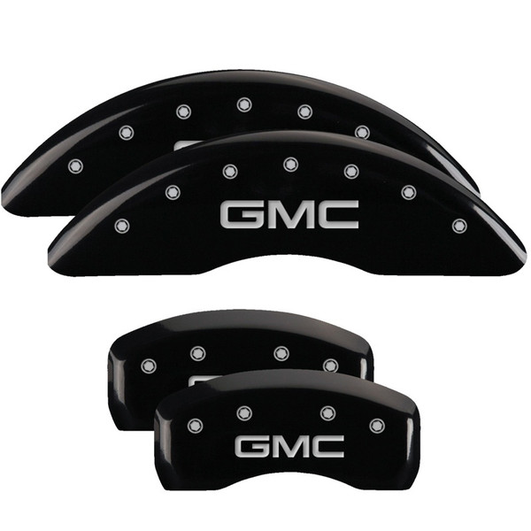 MGP 4 Caliper Covers Engraved Front & Rear MOPAR Black finish silver ch - 32015SMOPBK