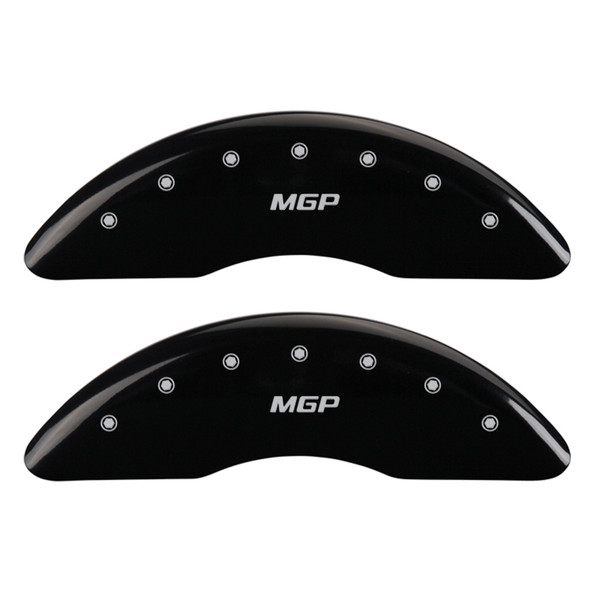 MGP 2 Caliper Covers Engraved Front MGP Black Finish Silver Characters 2007 GMC Canyon - 34213FMGPBK