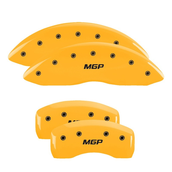 MGP 4 Caliper Covers Engraved Front & Rear MGP Yellow finish black ch - 35007SMGPYL