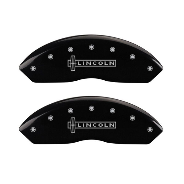 MGP 4 Caliper Covers Engraved Front & Rear Lincoln Black finish silver ch - 36018SLCNBK