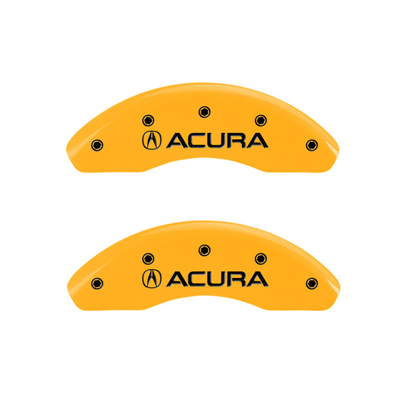MGP 4 Caliper Covers Engraved Front & Rear Acura Yellow Finish Black Char 2006 Acura TL - 39006SACUYL