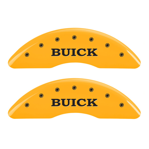 MGP 4 Caliper Covers Engraved Front Buick Rear Yellow Finish Black Char 2015 Buick Regal - 49012SBSHYL