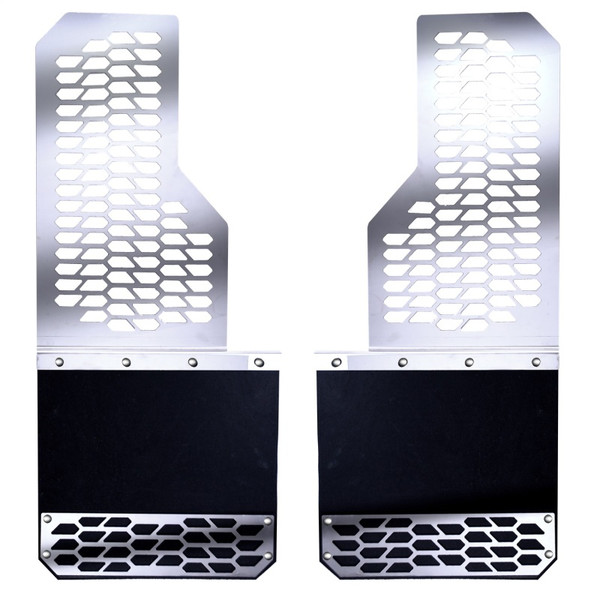 Putco 17-20 Ford SuperDuty Dually - (Fits Rear) - Set of 2 Mud Skins - Polished SS w/ Hex Shield - 78035