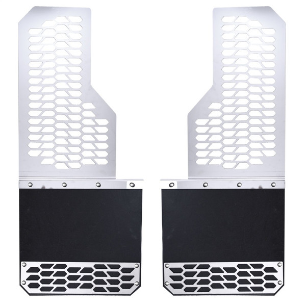 Putco 11-16 Ford SuperDuty Dually - (Fits Rear) - Set of 2 Mud Skins - Brushed SS w/ Hex Shield - 78155