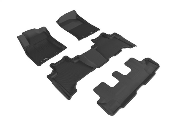 3D MAXpider 2014-2020 Lexus GX Kagu 1st & 2nd & 3rd Row Floormats - Black - L1LX05701509