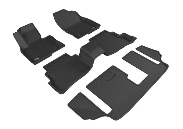 3D MAXpider 2016-2019 Mazda CX-9 Kagu 1st & 2nd & 3rd Row Floormats - Black - L1MZ05701509