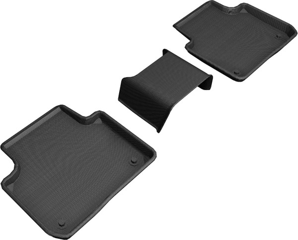 3D MAXpider 2019-2019 Porsche Cayenne Kagu 2nd Row Floormats - Black - L1PO01921509