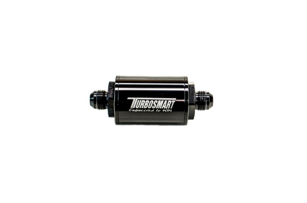 Turbosmart FPR Billet Inline Fuel Filter 1.75in OD 3.825in Length AN-6 Male Inlet - Black - TS-0402-1130