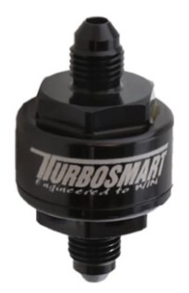Turbosmart Billet Turbo Oil Feed Filter w/ 44 Micron Pleated Disc AN-3 Male Inlet - Black - TS-0804-1001